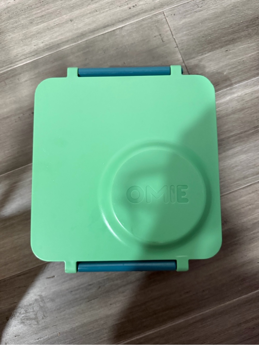 Omie Mint Green Bento Box with Blue Clips - Secure Portable Lunch Container